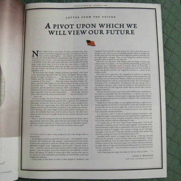 Rolling Stone Magazine October 25 2001 Special Issue - Picture 5 of 10